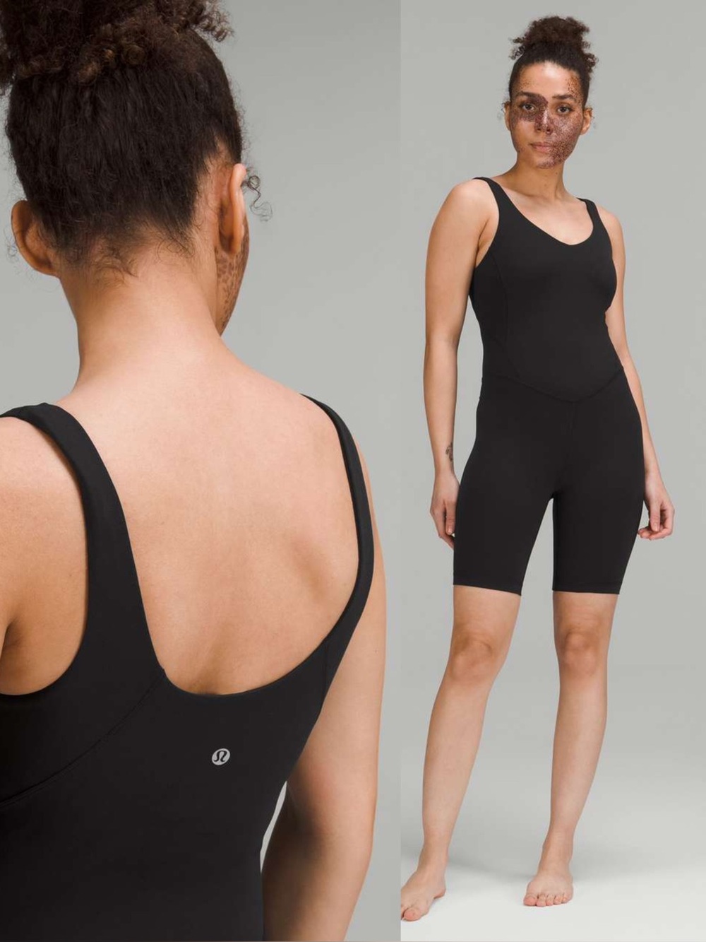 Lululemon Align Bodysuit 8" Women’s 6 Black Nulu Yoga Athleisure Pilates